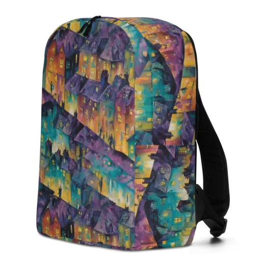 Midnight Rooftops on a Minimalist Backpack