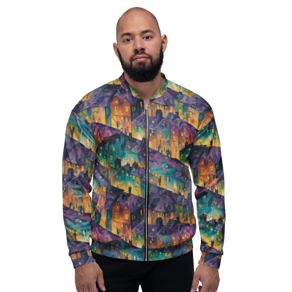 Midnight Rooftops on Bomber Jacket — Front