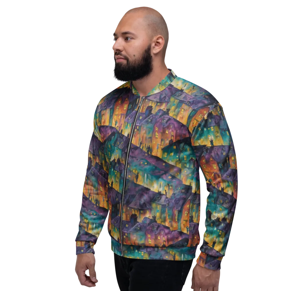 Midnight Rooftops on Bomber Jacket — Left