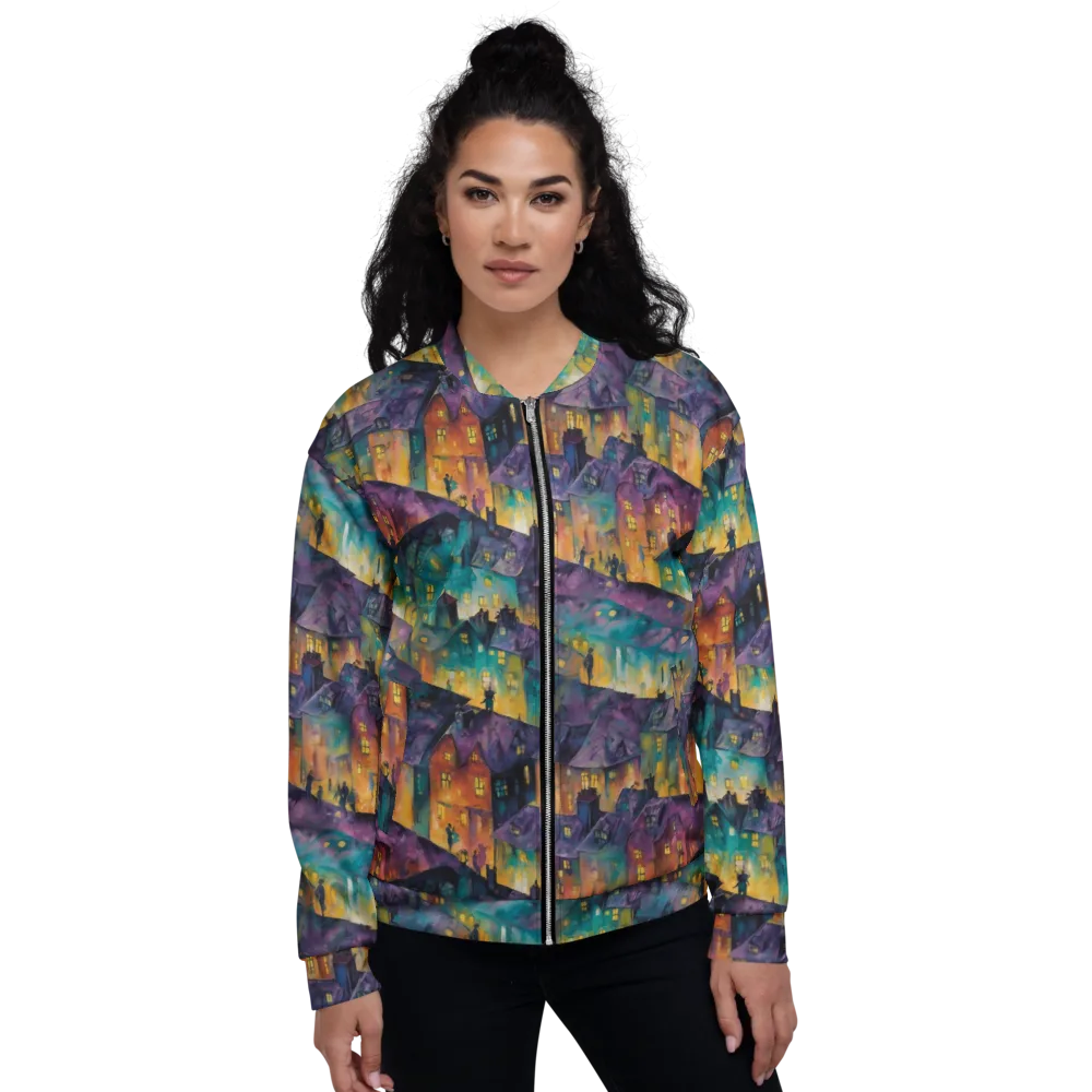 Midnight Rooftops on Bomber Jacket — Front