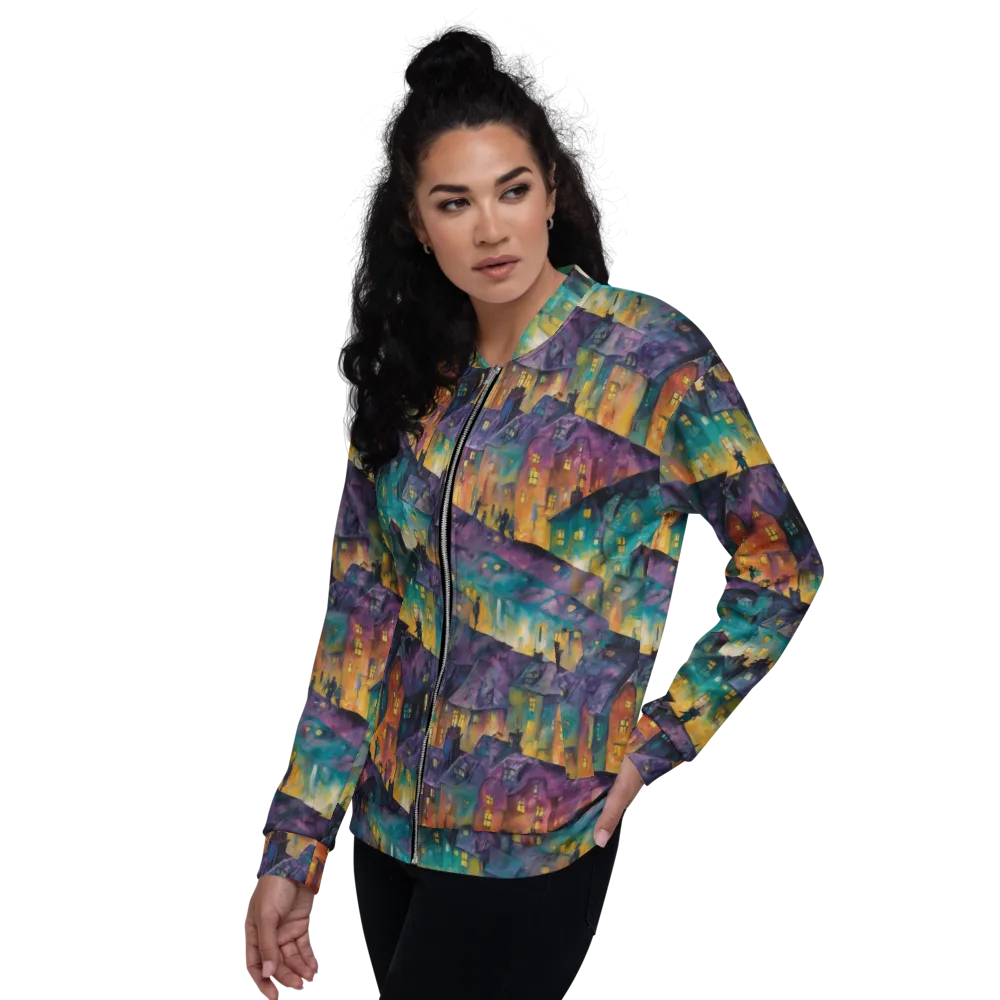Midnight Rooftops on Bomber Jacket — Left