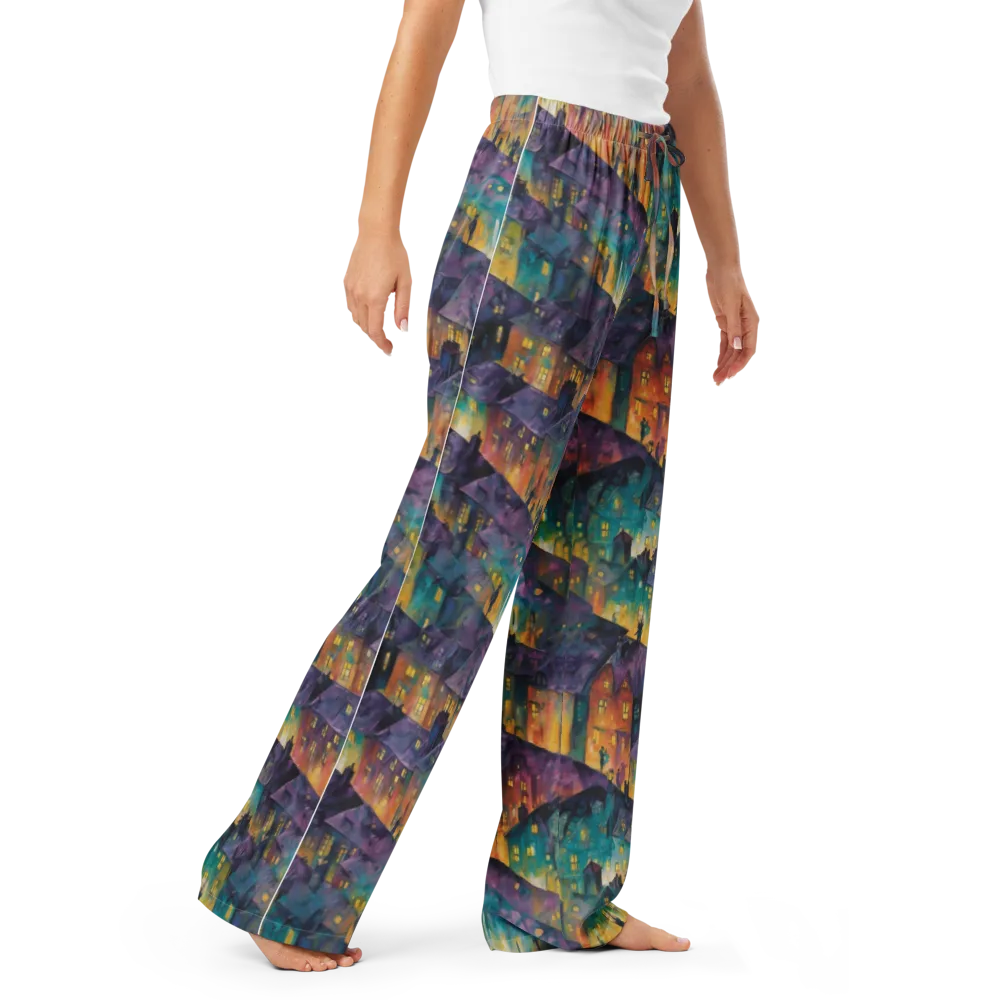 Midnight Rooftops on Women's Pajama Pants — Right Front