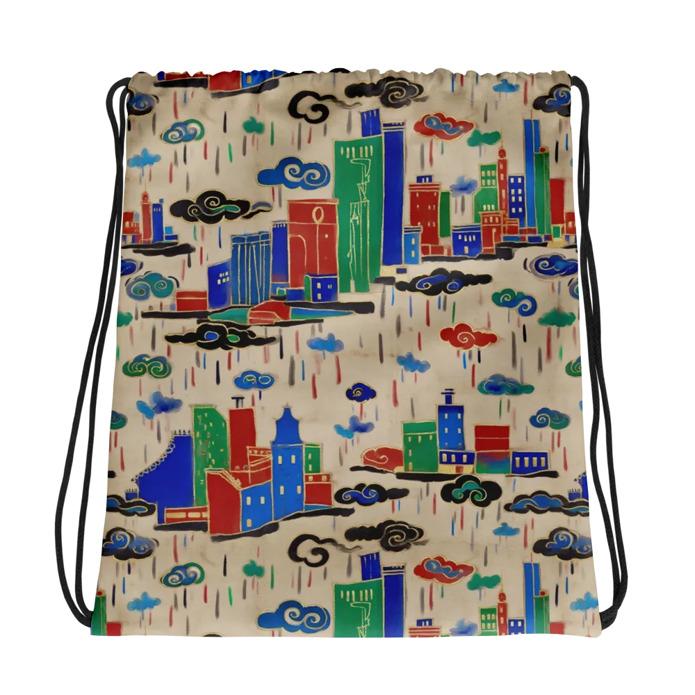 Rainy Neon City on Drawstring Bag — Photo