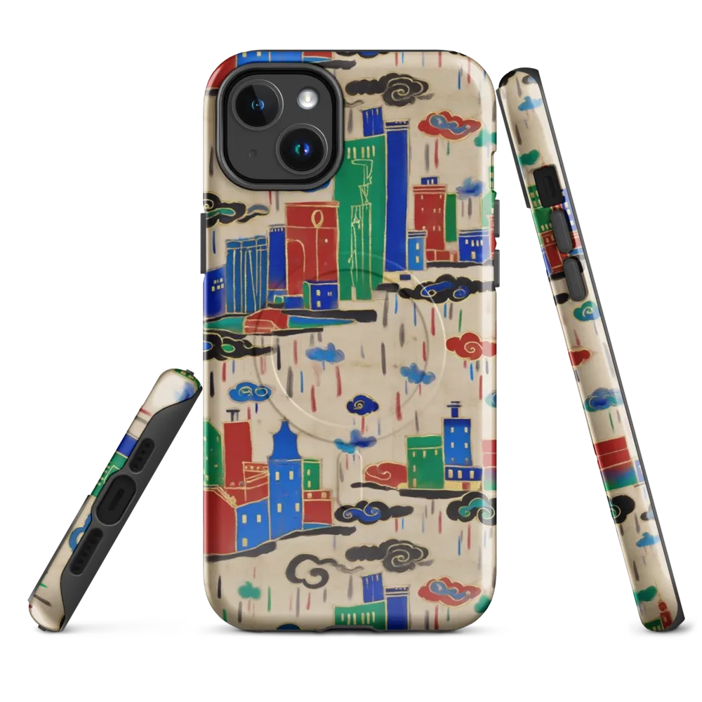 Rainy Neon City on MagSafe Tough Case for iPhone® — Front