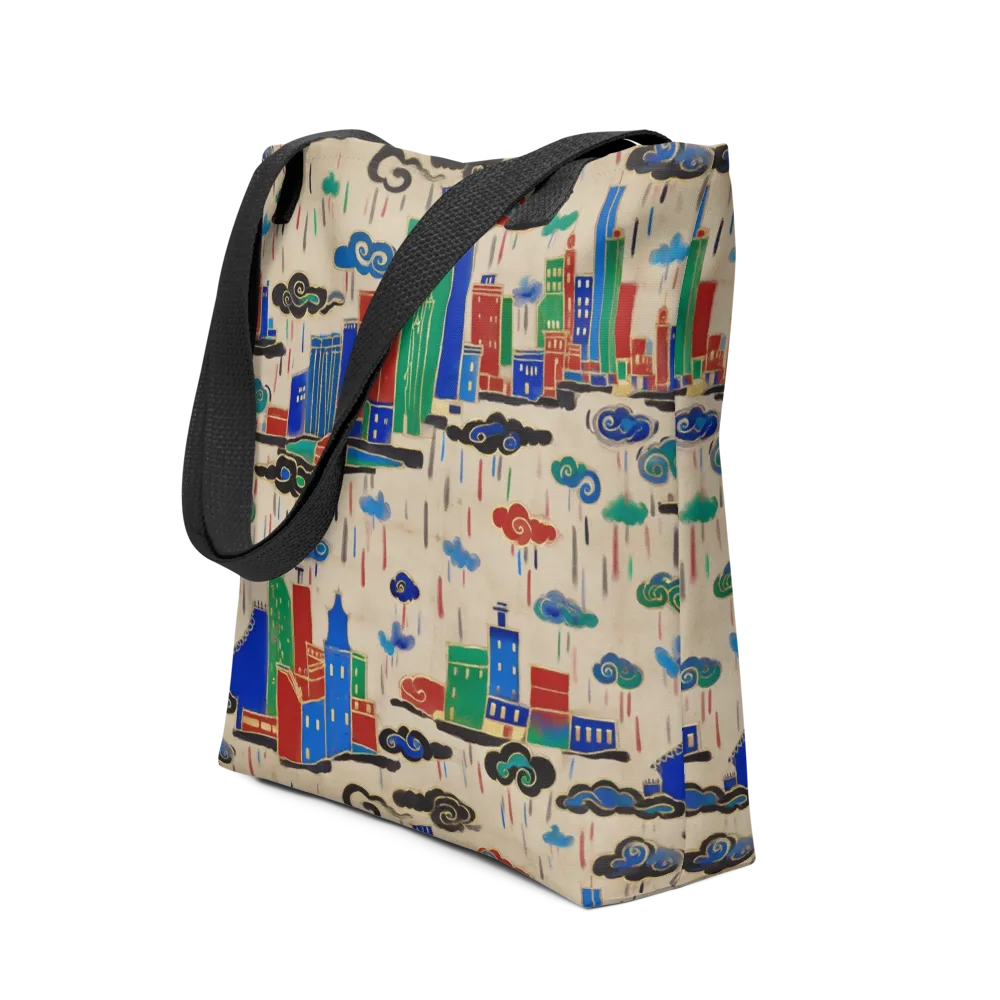Rainy Neon City on Tote Bag — Front