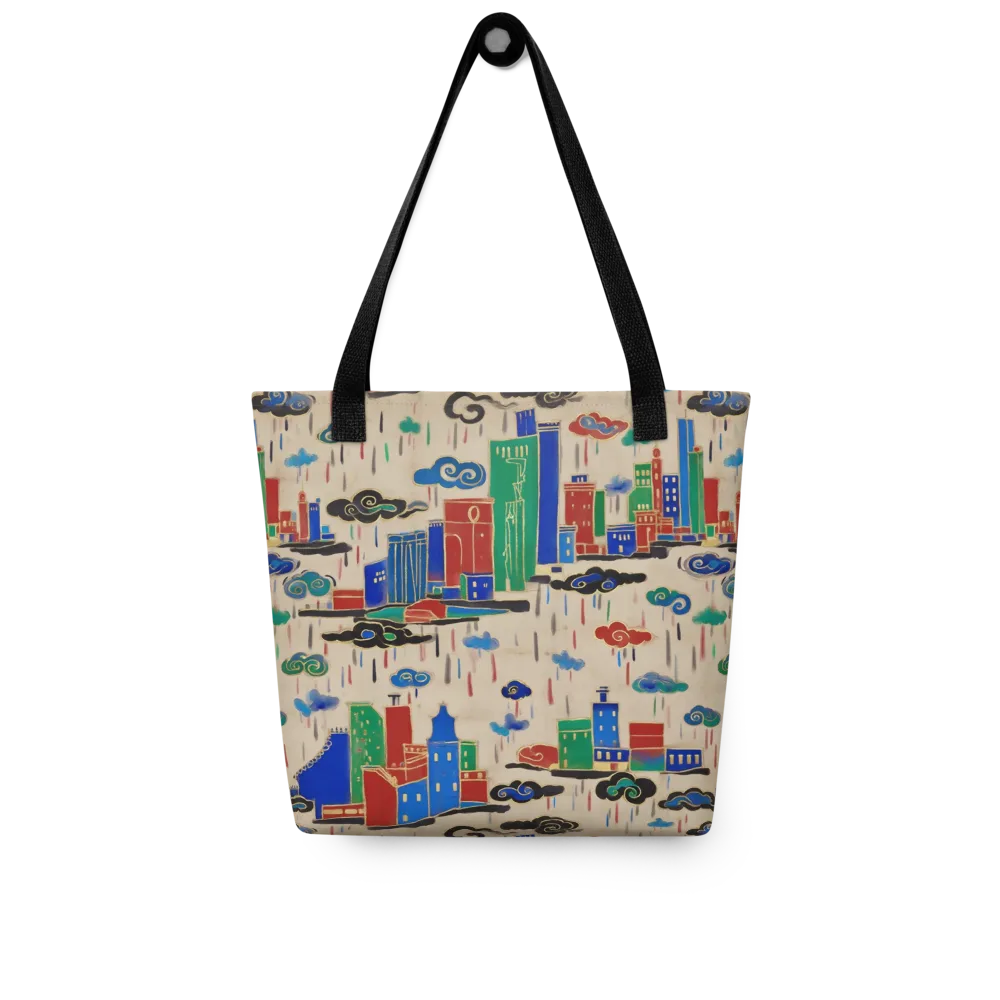 Rainy Neon City on Tote Bag — Front
