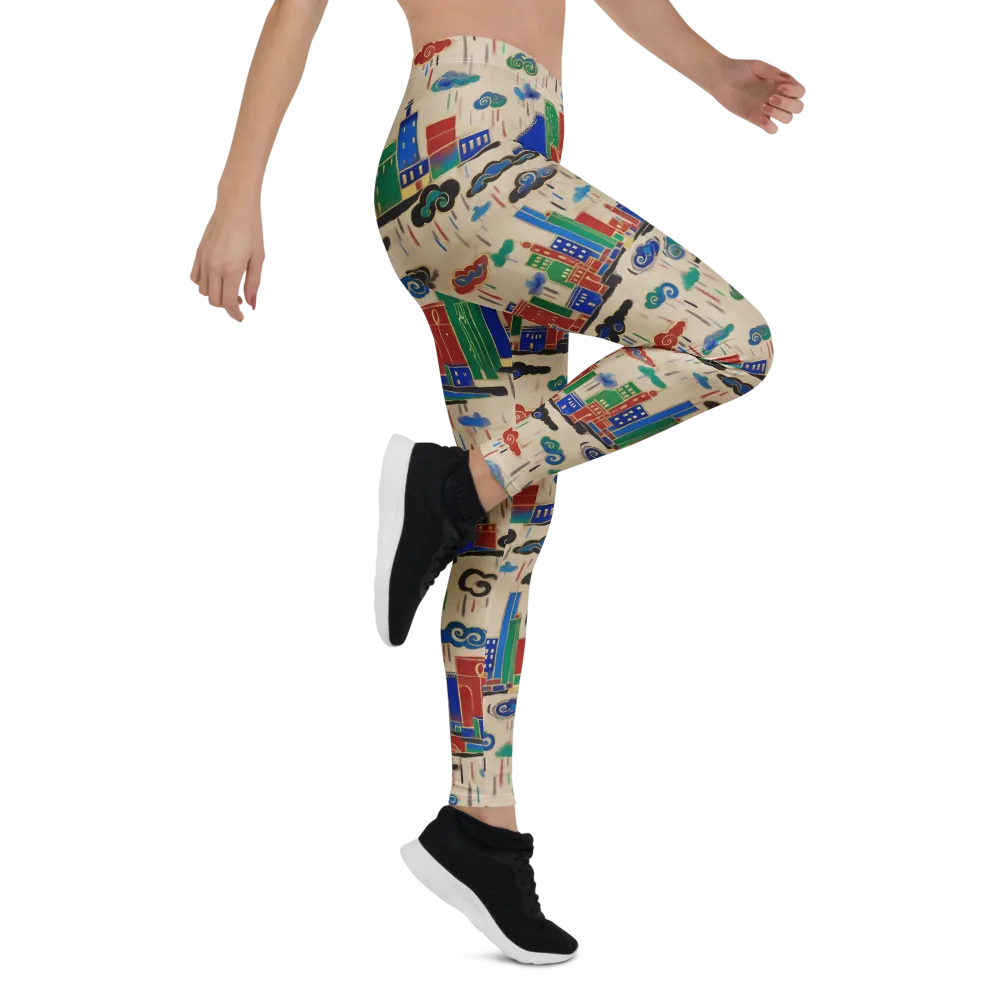 Rainy Neon City on Leggings — Right