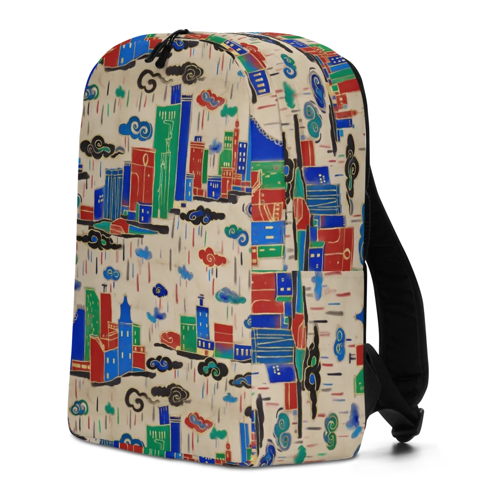 Rainy Neon City on Minimalist Backpack — Left