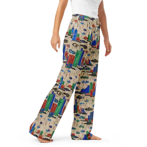 Rainy Neon City on a Women's Pajama Pants