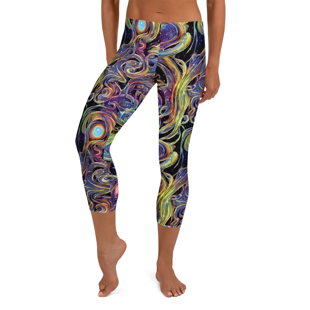 Lebacq Swirl on Capri Leggings — Front
