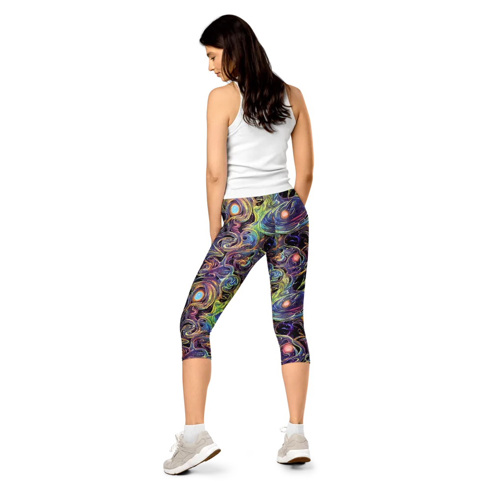 Lebacq Swirl on Capri Leggings — Back