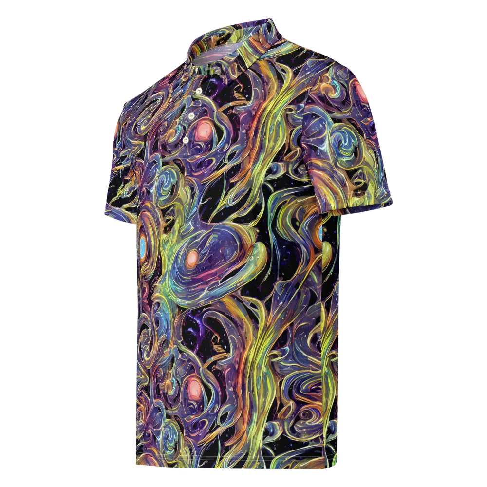 Lebacq Swirl on Men's Slim Fit Polo Shirt — Left Front