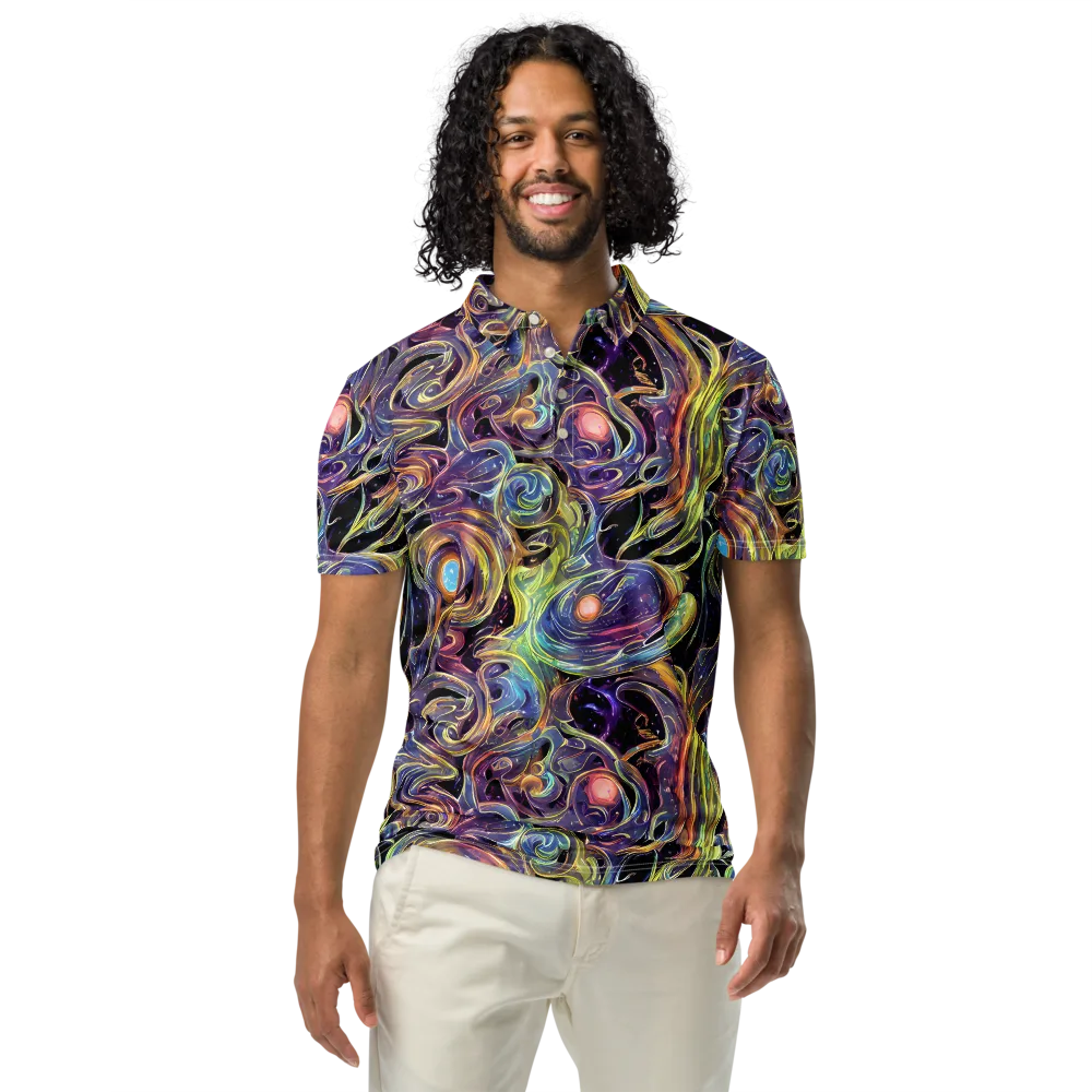 Lebacq Swirl on Men's Slim Fit Polo Shirt — Front