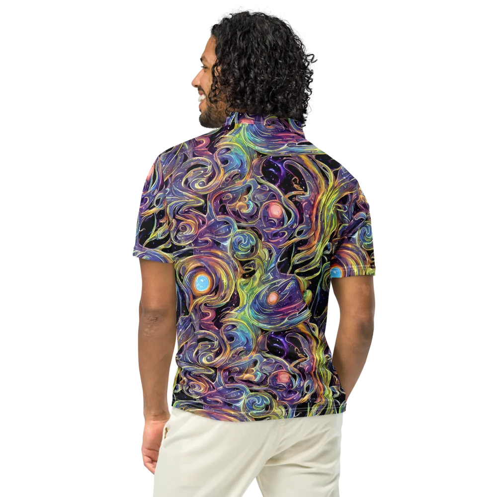 Lebacq Swirl on Men's Slim Fit Polo Shirt — Back