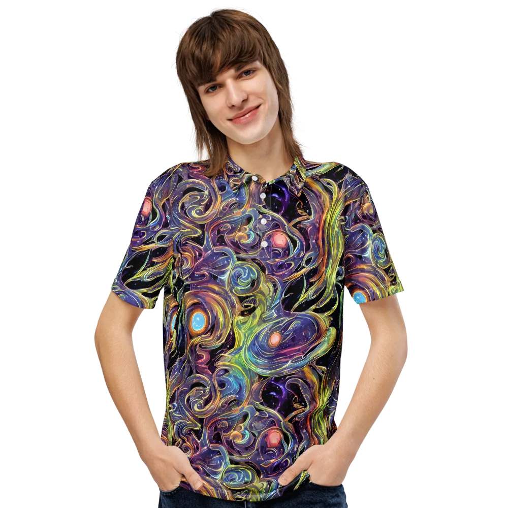 Lebacq Swirl on Men's Slim Fit Polo Shirt — Front