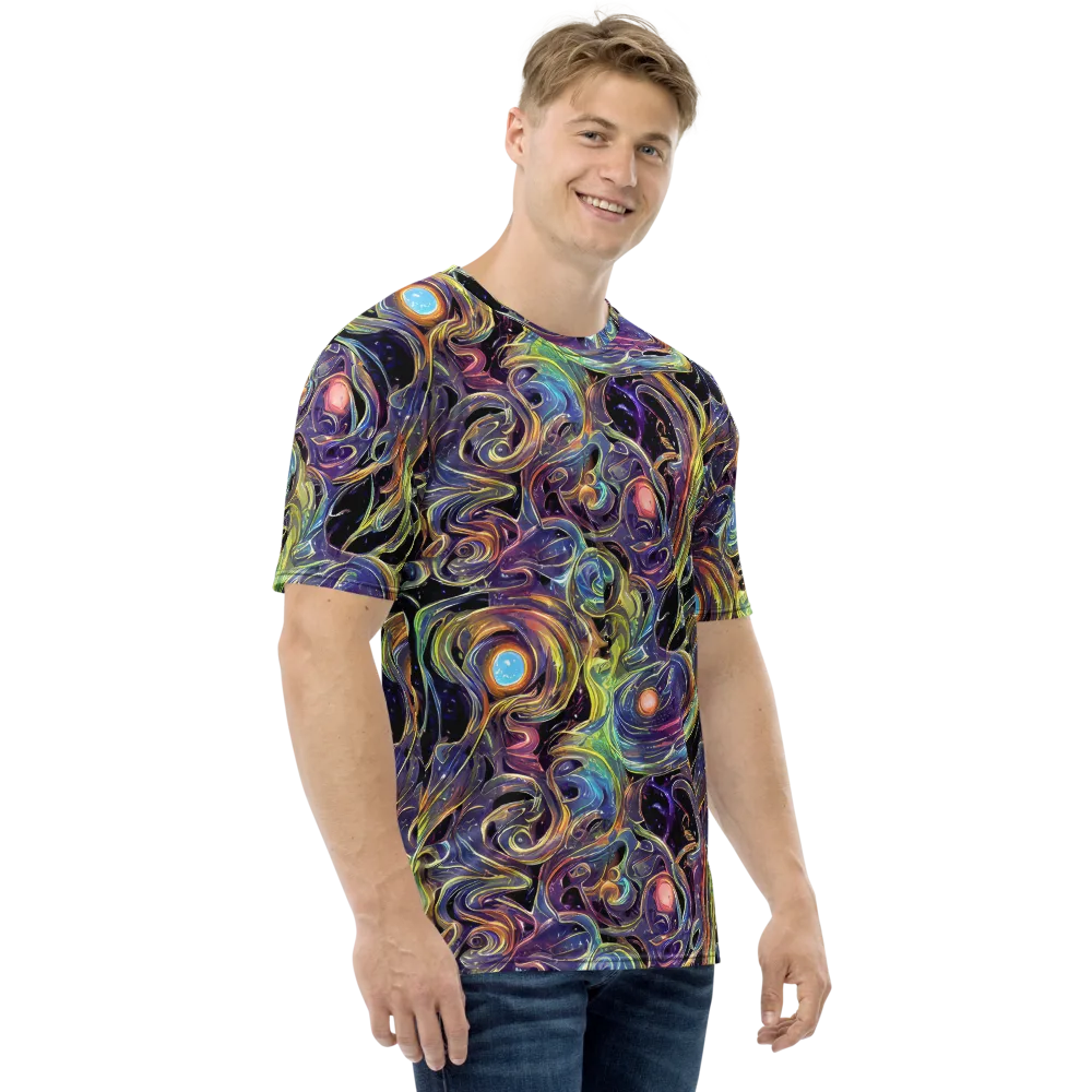 Lebacq Swirl on Men's Crew Neck T-Shirt — Right