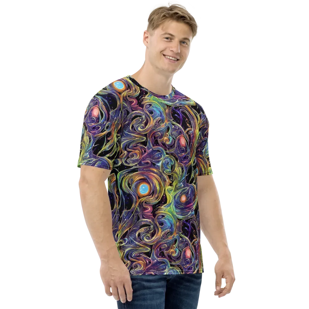 Lebacq Swirl on Men's Crew Neck T-Shirt — Right