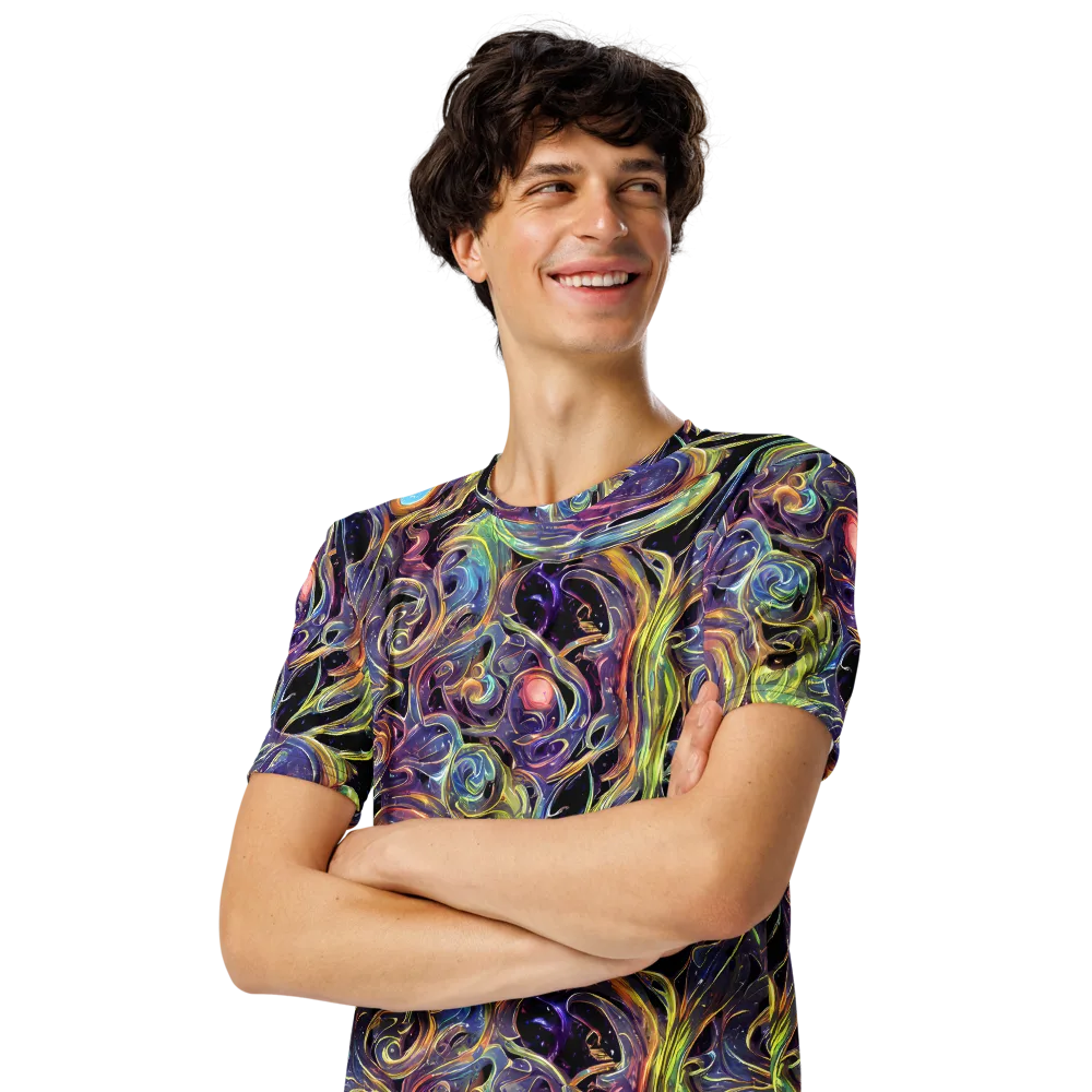 Lebacq Swirl on Men's Crew Neck T-Shirt — Left Front