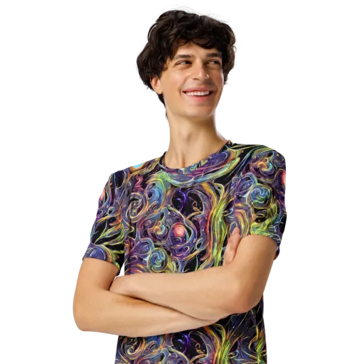 Lebacq Swirl on a Men's Crew Neck T-Shirt