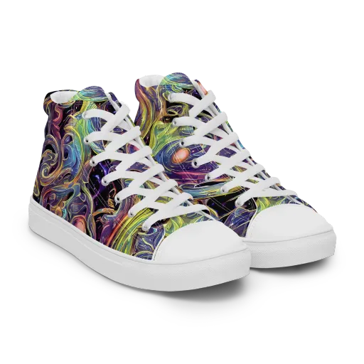 Lebacq Swirl on a Men's High Top Canvas Shoes