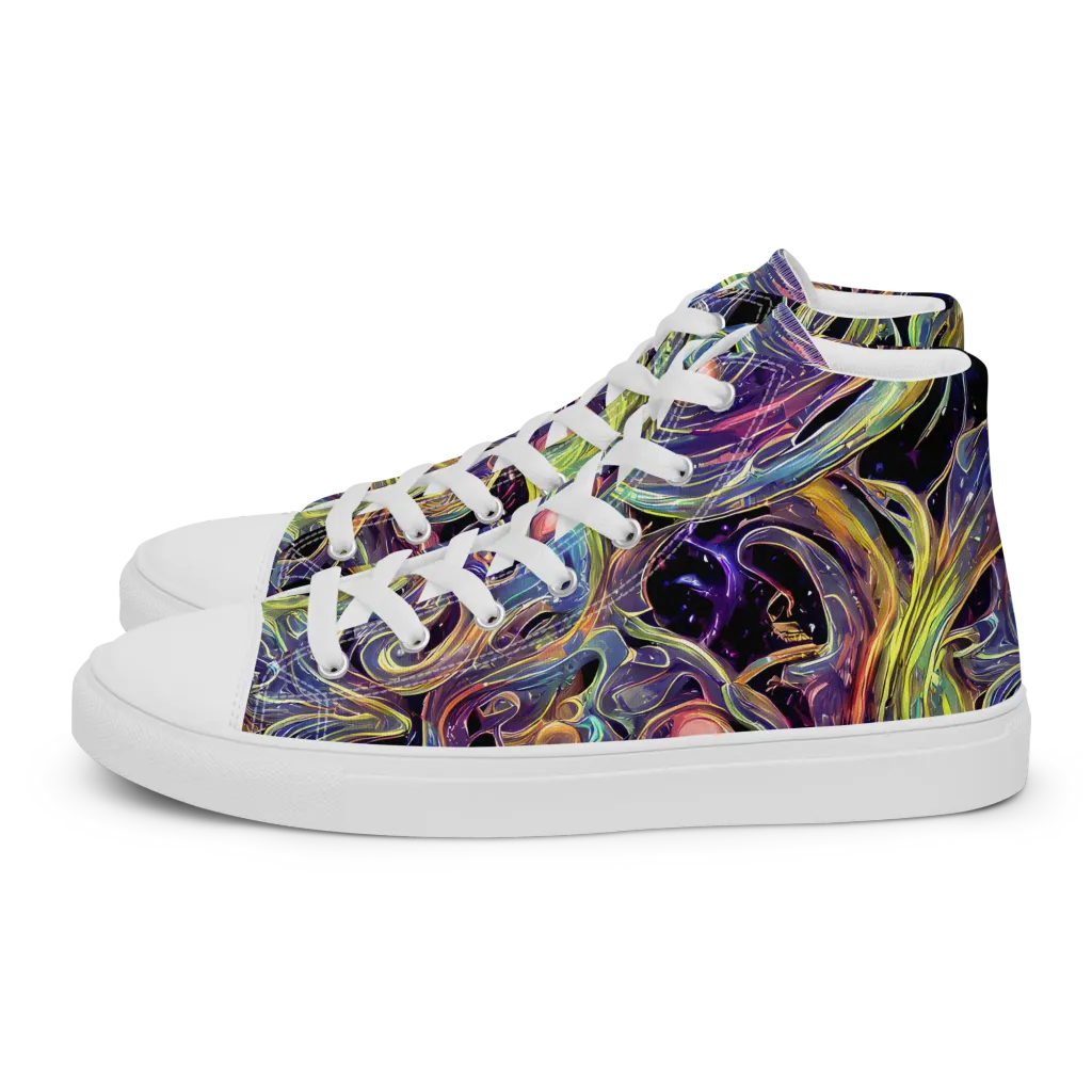Lebacq Swirl on Men's High Top Canvas Shoes — Left