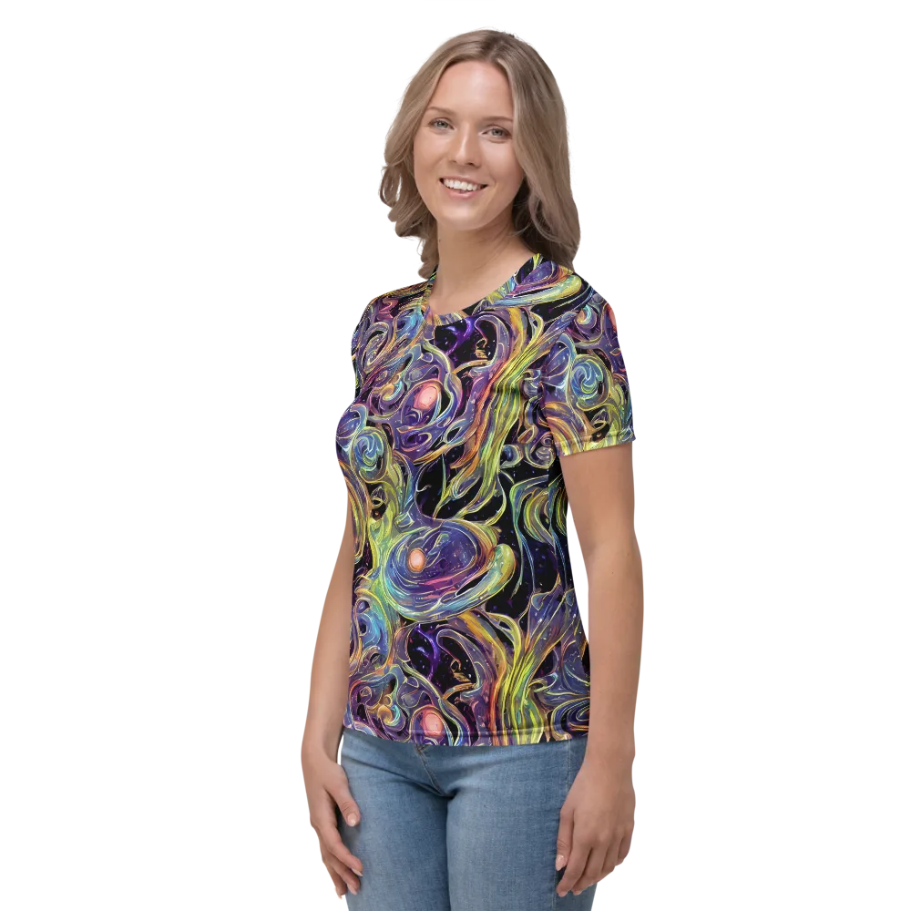 Lebacq Swirl on Women's Crew Neck T-Shirt — Left