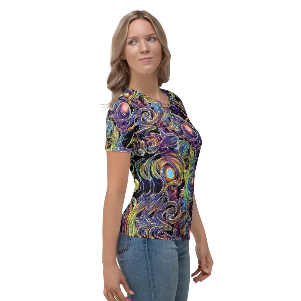 Lebacq Swirl on Women's Crew Neck T-Shirt — Right