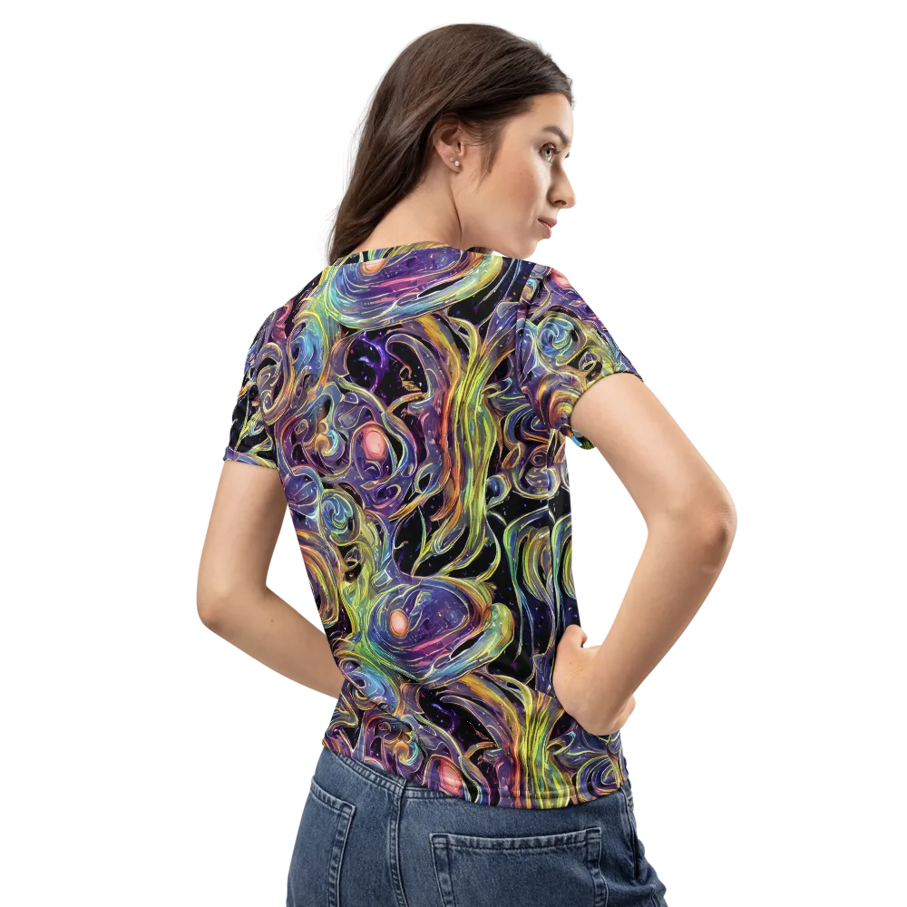 Lebacq Swirl on Women's Crew Neck T-Shirt — Back