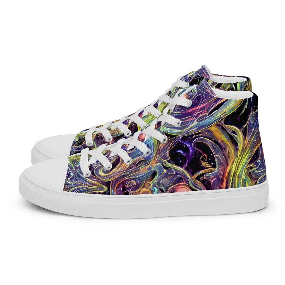 Lebacq Swirl on Women's High Top Canvas Shoes — Left