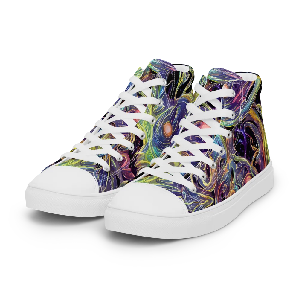 Lebacq Swirl on Women's High Top Canvas Shoes — Left Front