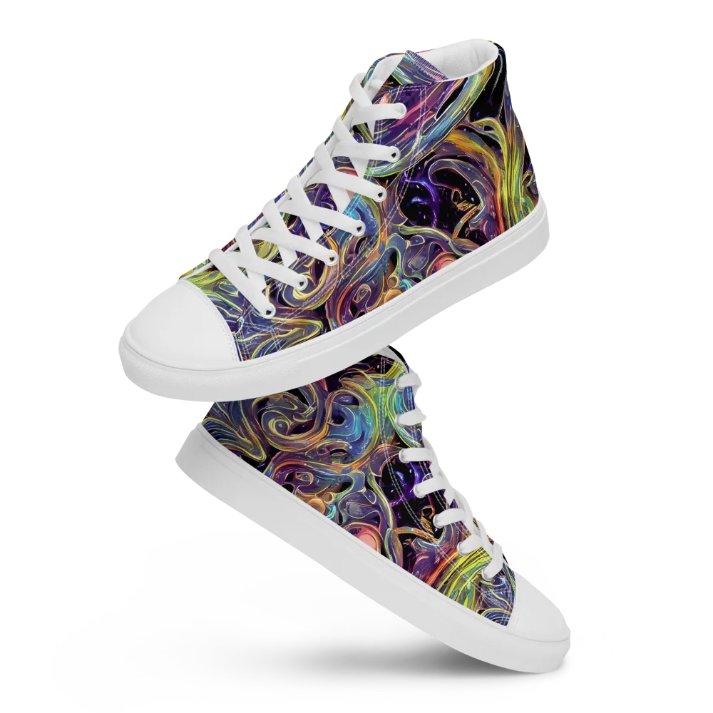 Lebacq Swirl on Women's High Top Canvas Shoes — Front