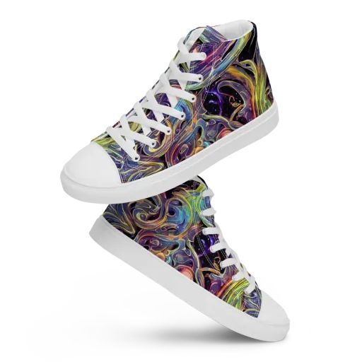 Lebacq Swirl on a Women's High Top Canvas Shoes