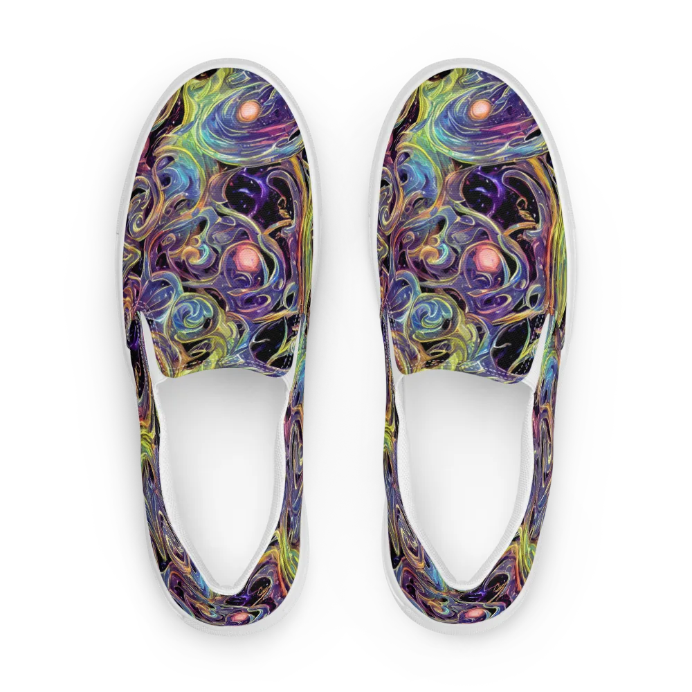 Lebacq Swirl on Men's Slip-On Canvas Shoes — Front