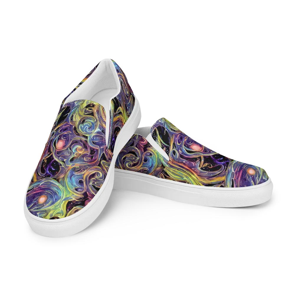 Lebacq Swirl on Men's Slip-On Canvas Shoes — Left Front