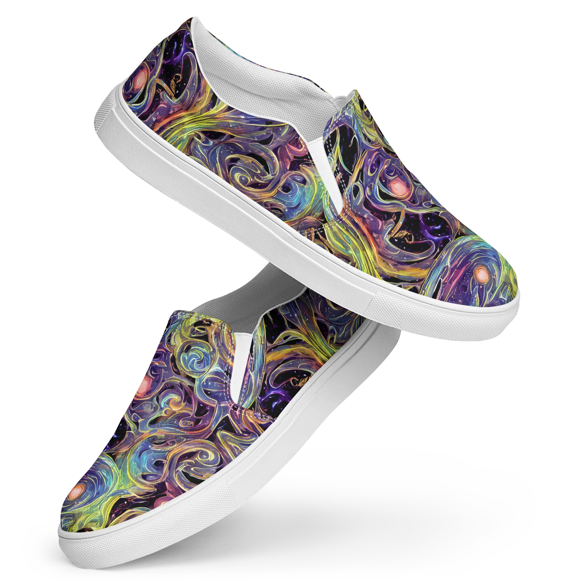 Lebacq Swirl on Women's Slip-On Canvas Shoes — Front