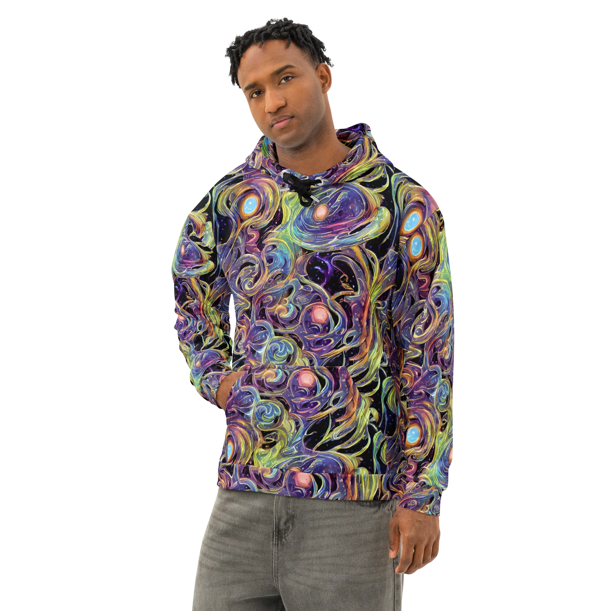 Lebacq Swirl on Cotton Hoodie — Left Front