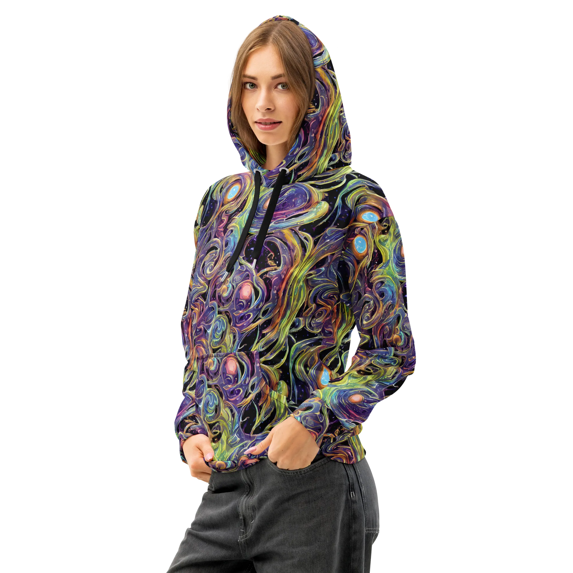 Lebacq Swirl on Cotton Hoodie — Left Front