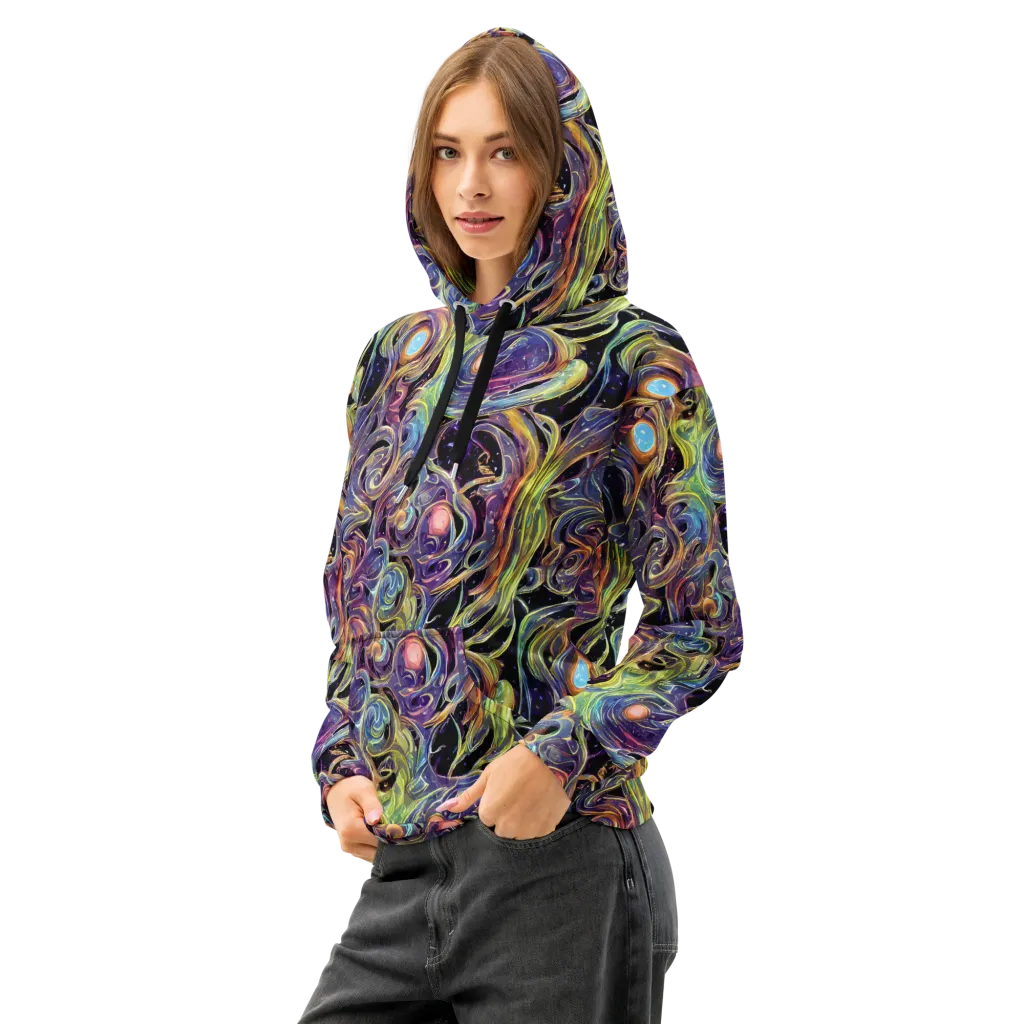 Lebacq Swirl on Cotton Hoodie — Left Front