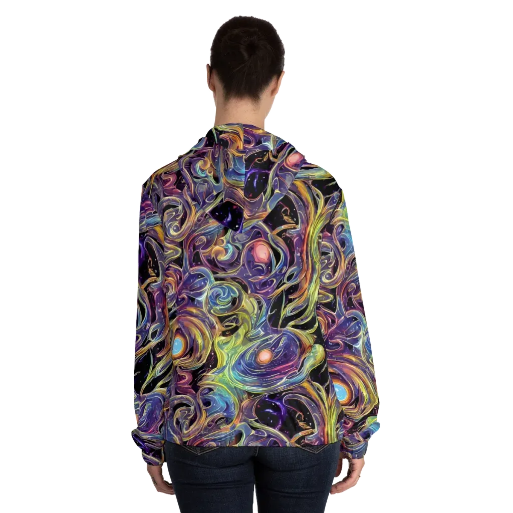 Lebacq Swirl on Women's Full-Zip Hoodie — Back On Person