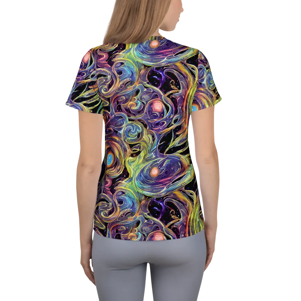 Lebacq Swirl on Women's Athletic T-Shirt — Back