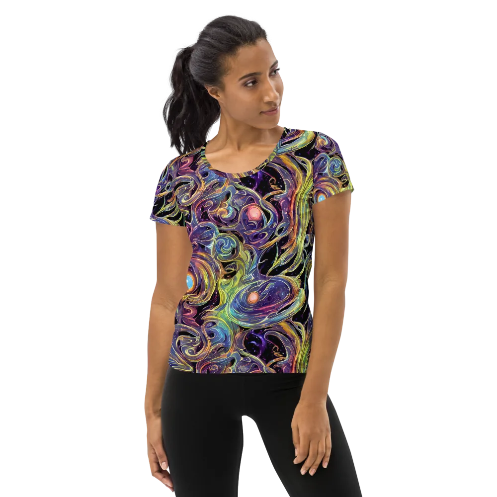 Lebacq Swirl on Women's Athletic T-Shirt — Front