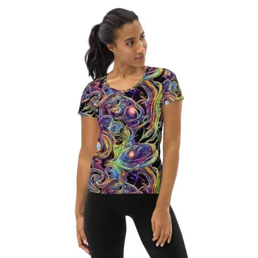 Lebacq Swirl on a Women's Athletic T-Shirt