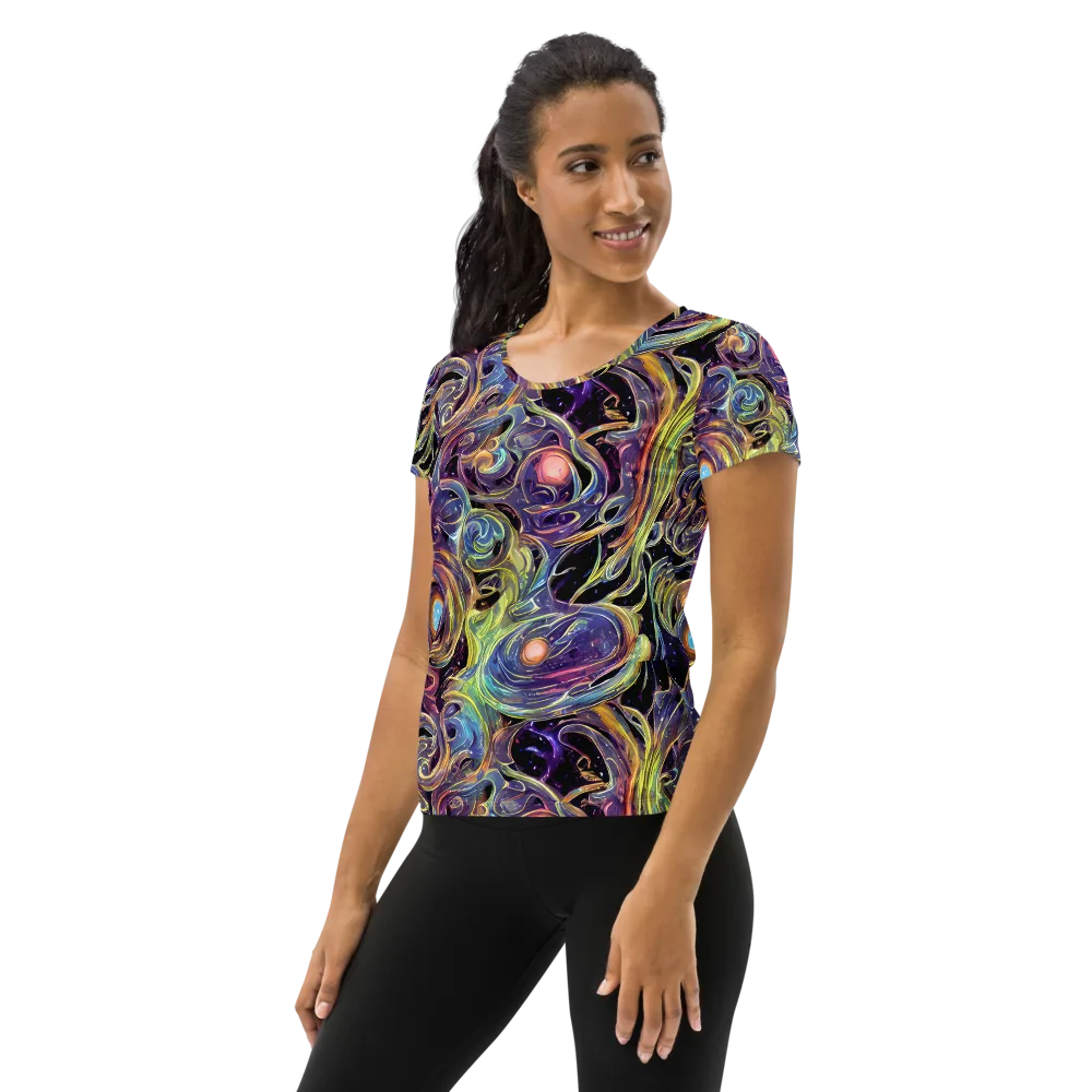 Lebacq Swirl on Women's Athletic T-Shirt — Left