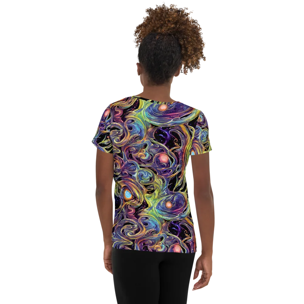 Lebacq Swirl on Women's Athletic T-Shirt — Back