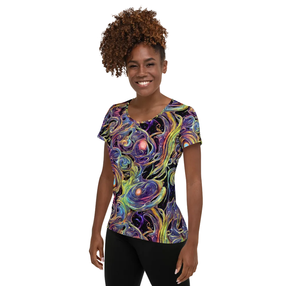 Lebacq Swirl on Women's Athletic T-Shirt — Left