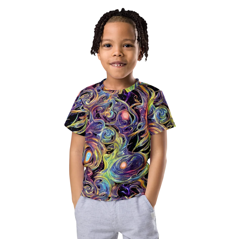 Lebacq Swirl on Kids Crew Neck T-Shirt — Front