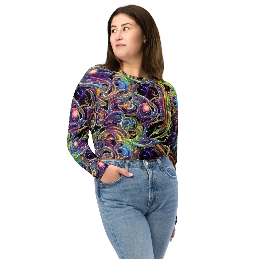 Lebacq Swirl on Long Sleeve Crop Top — Front