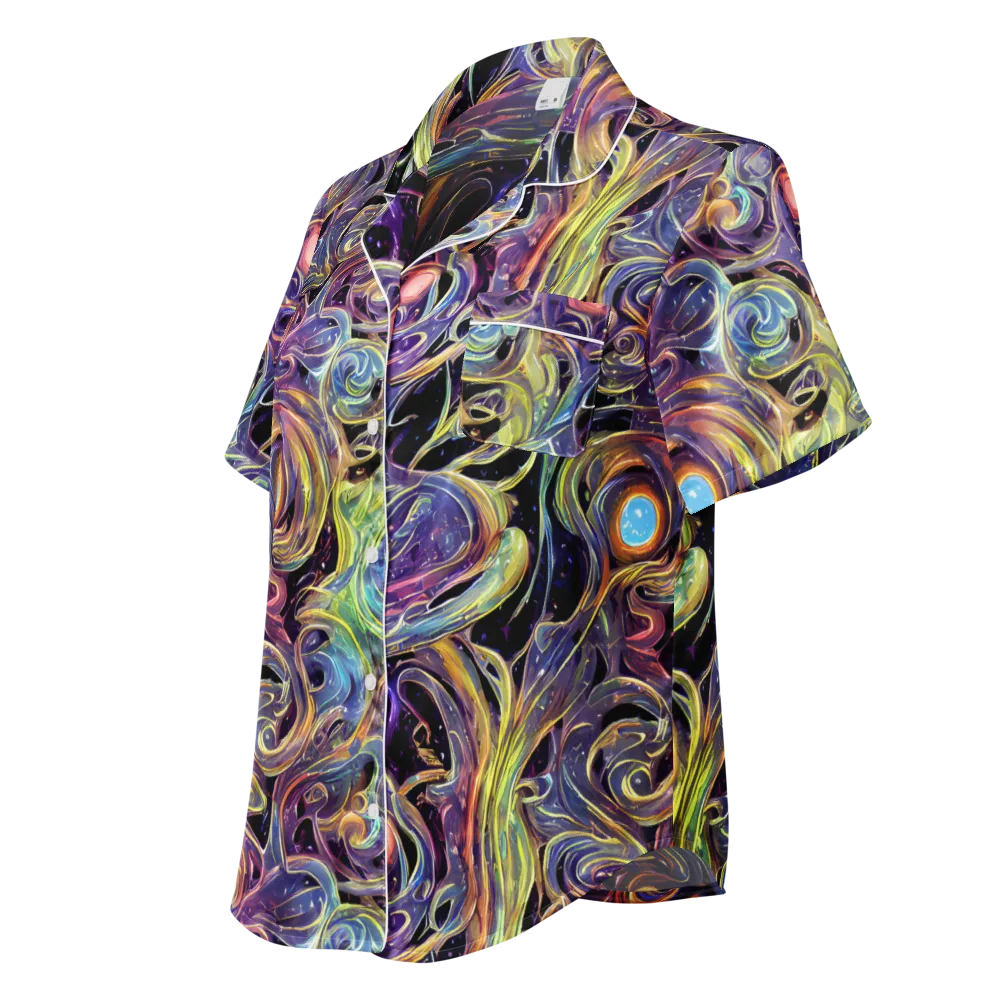 Lebacq Swirl on Women's Short Sleeve Pajama Top — Left Front