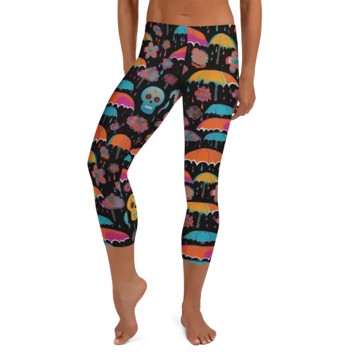 Skull Shower on a Capri Leggings