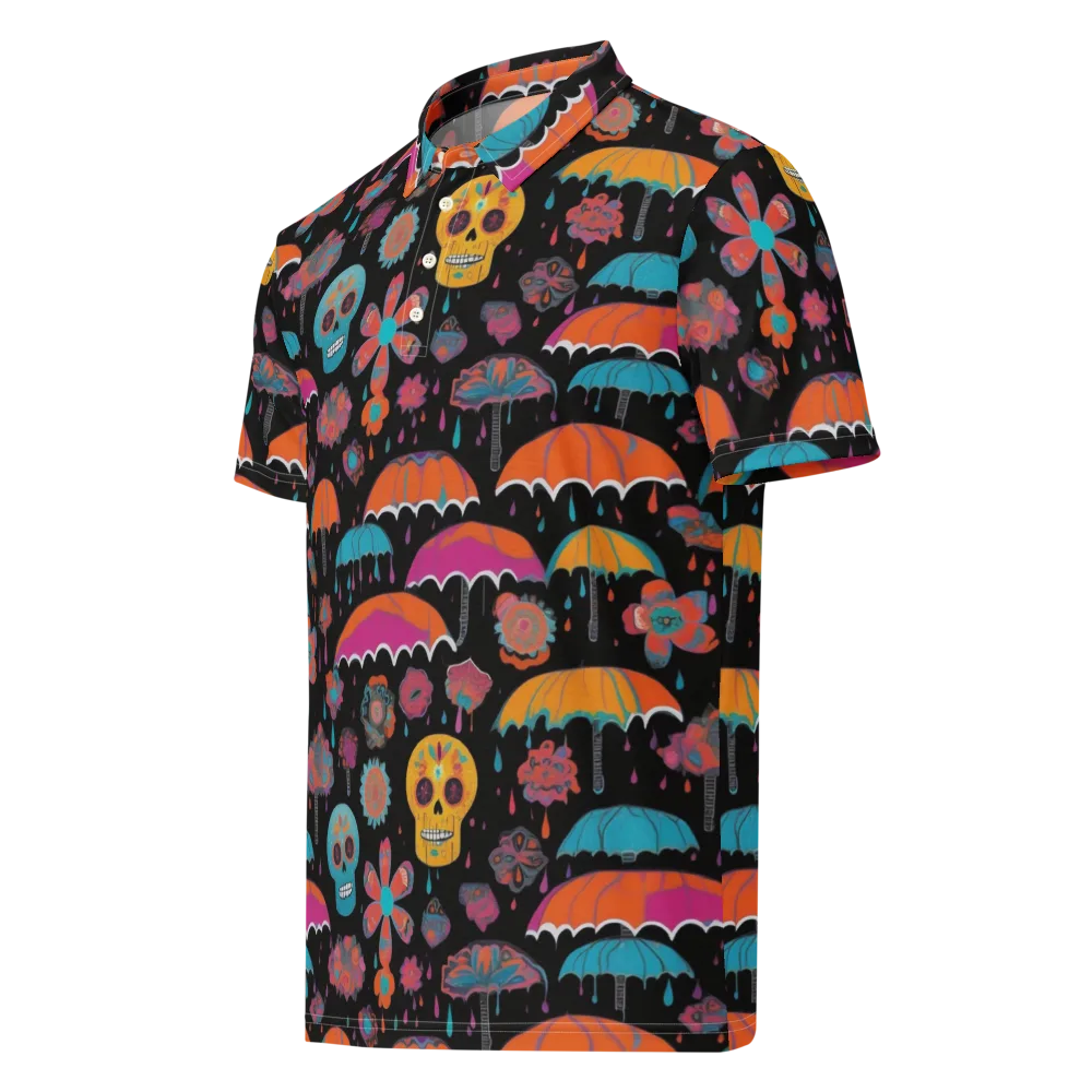 Skull Shower on Men's Slim Fit Polo Shirt — Left Front